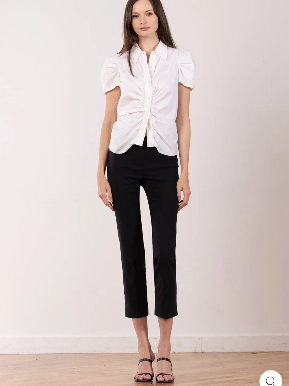 AVENUE MONTAIGNE Bridgette straight cropped pants black size 4